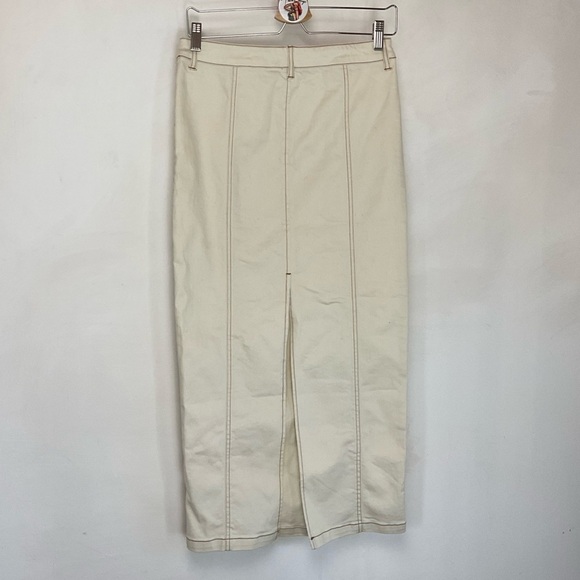 Belle Vere Jean Skirt Denim Maxi‎ Cream White Long Coastal Western Size Small - Picture 2 of 7